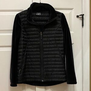 32 Degrees Black Puffer Jacket with Velvet Sleeves